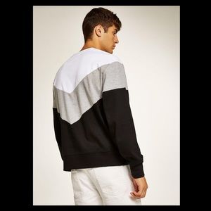 TOPMAN Chevron Panel Pullover Sweatshirt | Medium